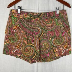J Crew Paisley Multi Colored 100% Cotton Shorts‎